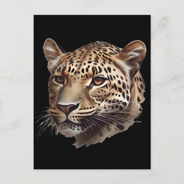 African Leopard Head Postcard (Front)