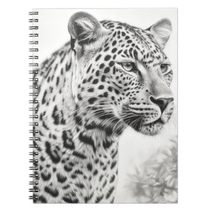 African Leopard Pencil Drawing Notebook