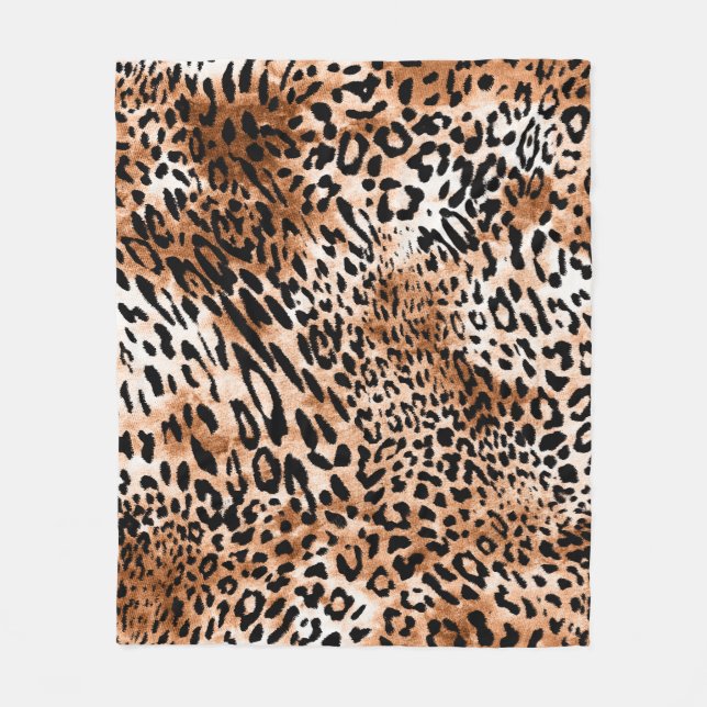 African Leopard Print Seamless Fleece Blanket (Front)