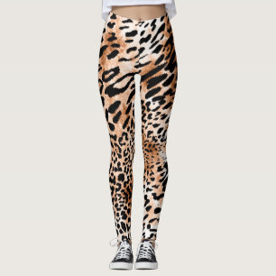 African Leopard Print Seamless Leggings