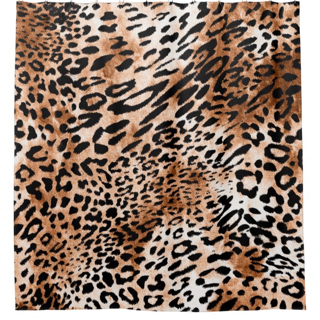 African Leopard Print Seamless Shower Curtain (Front)