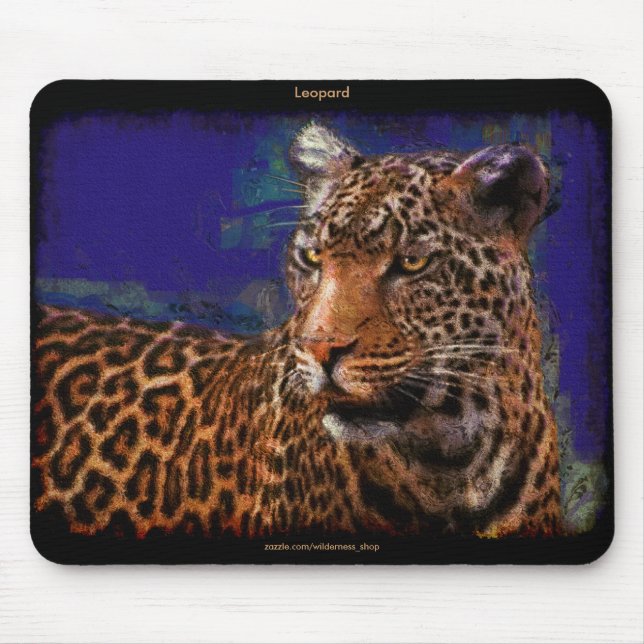 African Leopard Wildlife Art Mousepad (Front)