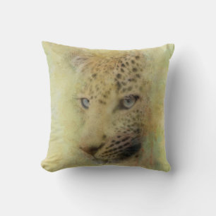 African Leopard Wildlife Watercolor Cushion