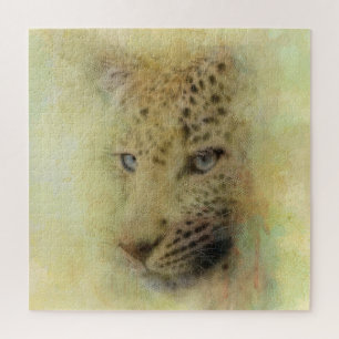  African Leopard Wildlife Watercolor Portrait   Jigsaw Puzzle