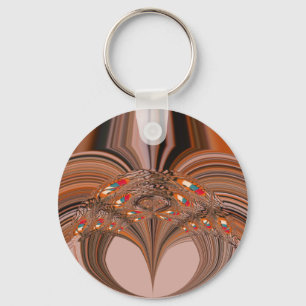 African Light Blonde Kaleidoscope Art Print Design Key Ring