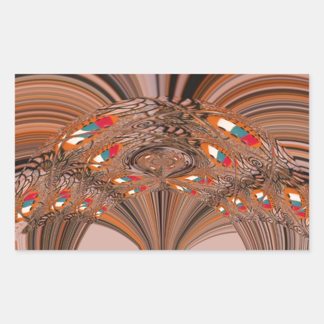 African Light Blonde Kaleidoscope Art Print Design Rectangular Sticker (Front)