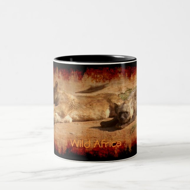 African Lion and Hyena Wildlife Mug (Center)