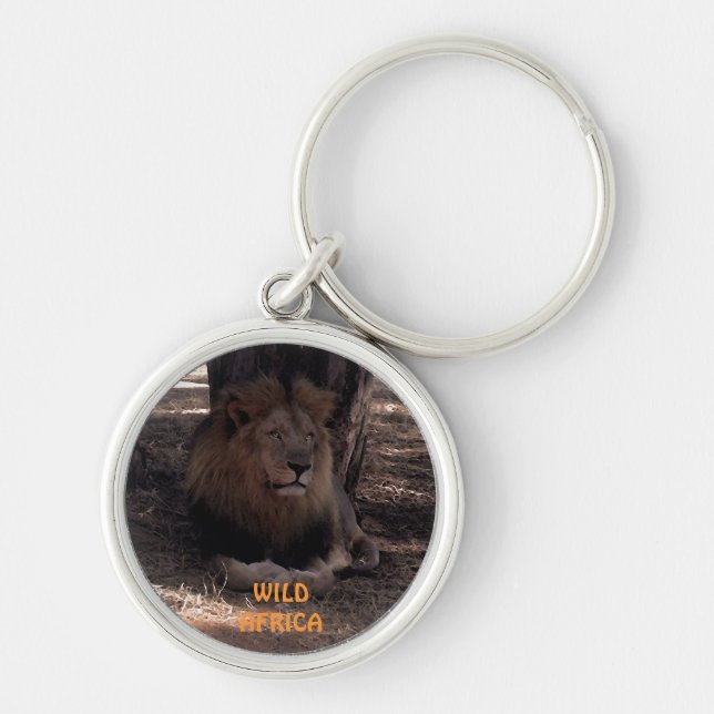 AFRICAN LION Big Five Cat Wildlife Keychain (Front)