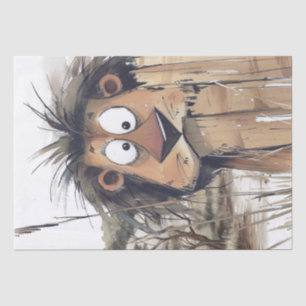 African Lion Caricature Peeking Safari Tissue Paper
