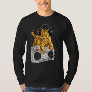 African Lion Cub Boombox Blaster Hip Hop  By Zamir T-Shirt