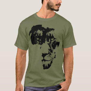 African Lion Face   Safari Culture   Africa Map T-Shirt