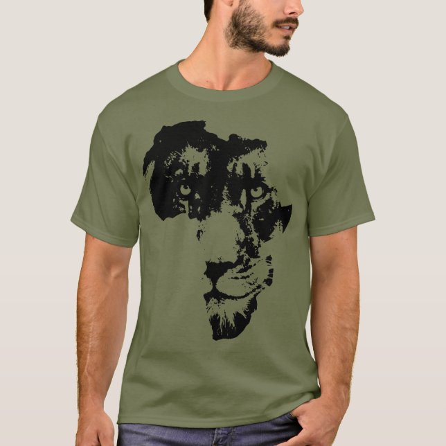 African Lion Face | Safari Culture | Africa Map T-Shirt (Front)