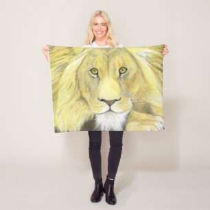African Lion Fleece Blanket
