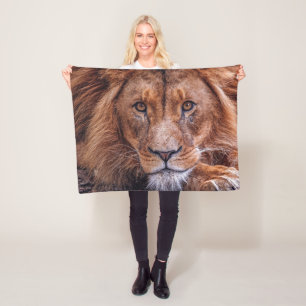 African Lion Fleece Blanket