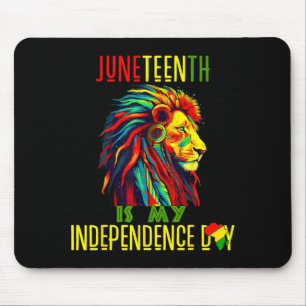 African lion juneteenth is my independence day mouse pad