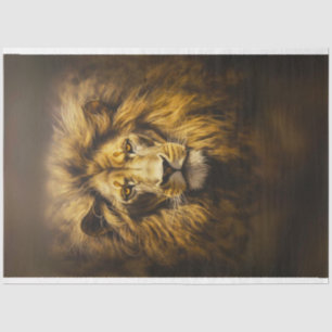 African Lion King of Jungle Decoupage  Tissue Paper