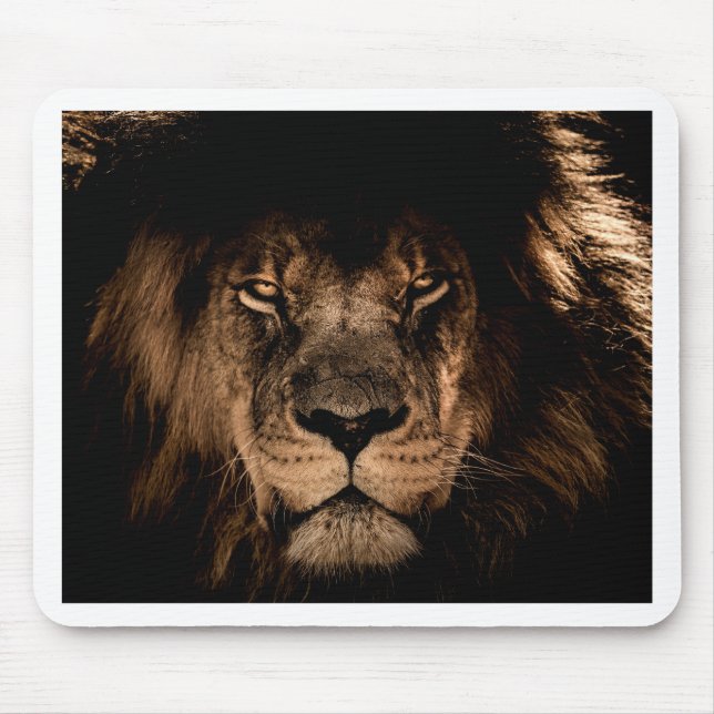 african lion mane close eyes mouse pad (Front)