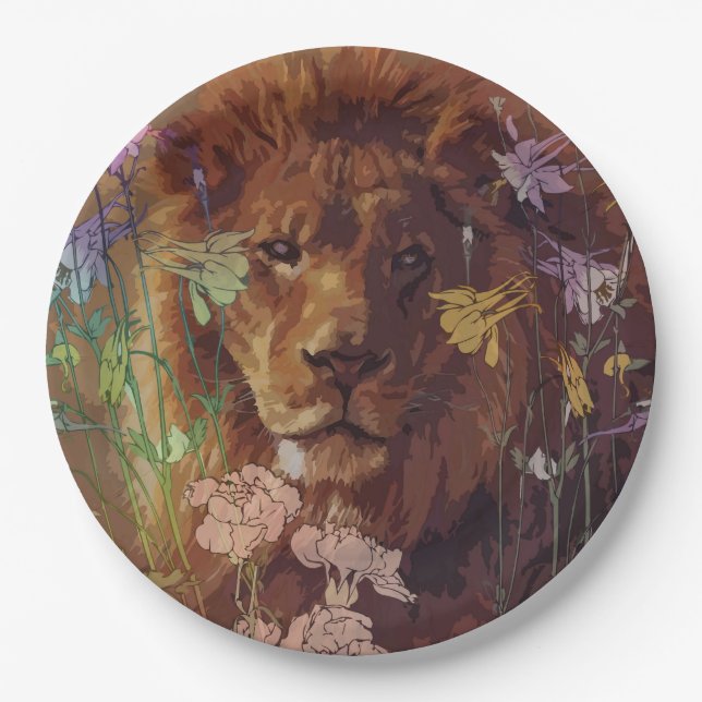 African lion Paper Plates 9" (Front)