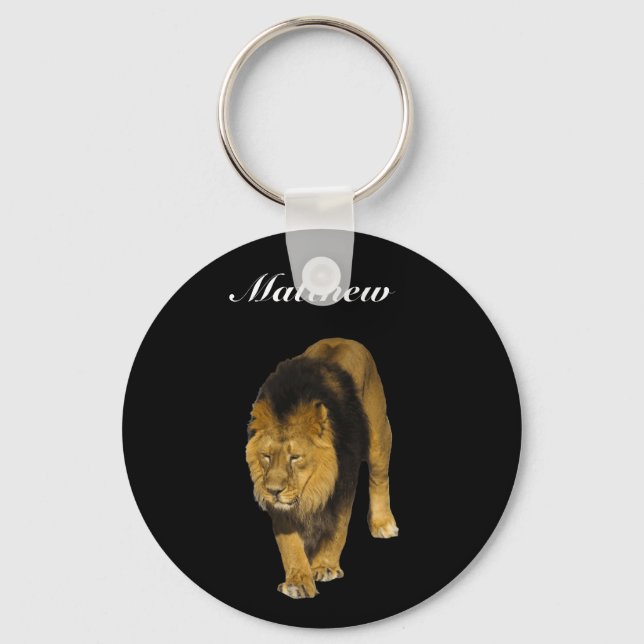 African Lion Personalised Key Ring (Front)