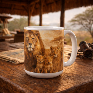 African Lion Pride   Majestic Wildlife Safari Coffee Mug