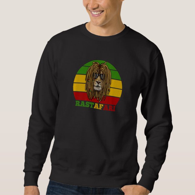 African Lion Rastafarian Rasta Colors Sweatshirt (Front)