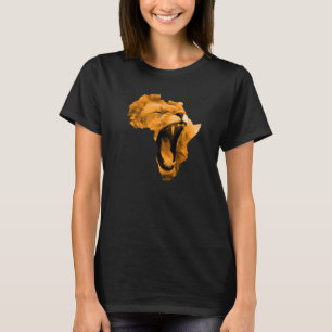 African Lion Roaring Safari Culture Africa Map 1 T-Shirt