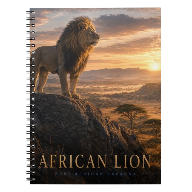 African Lion Savanna ANIMALS Notebook (Front)