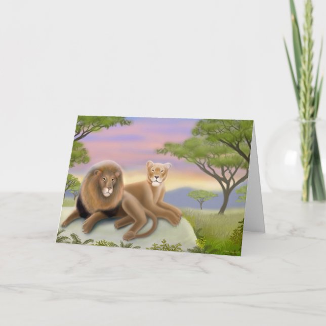 African Lions at Rest Card (Front)
