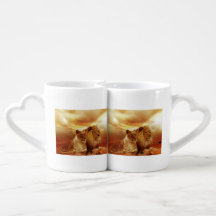 African Lions Special Love handle Mug Set