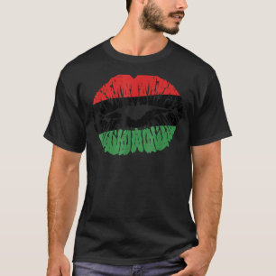 African Lips Africa Flag Black History Month Pride T-Shirt