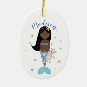 African Little Mermaid Ornament