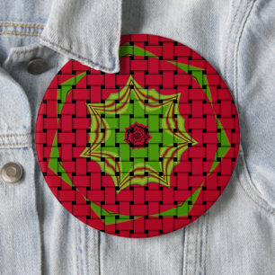 African Lovely Woven red design 6 Cm Round Badge
