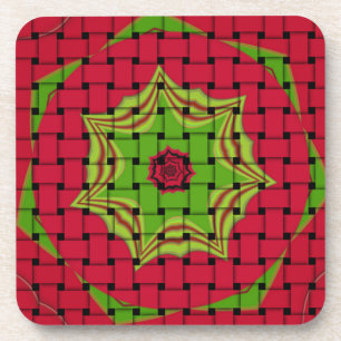 African Lovely Woven red design Coaster