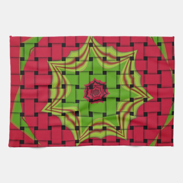 African Lovely Woven red design Tea Towel (Horizontal)