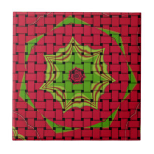 African Lovely Woven red design Tile