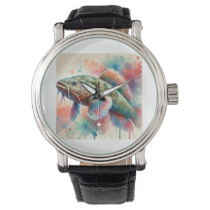 African lungfish 060824AREF102 - Watercolor Watch