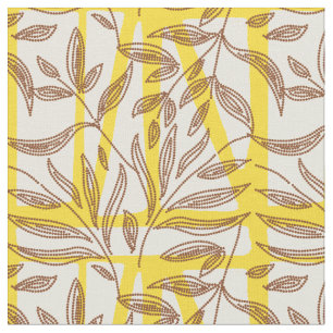African lush coastal oasis yellow brown fabric