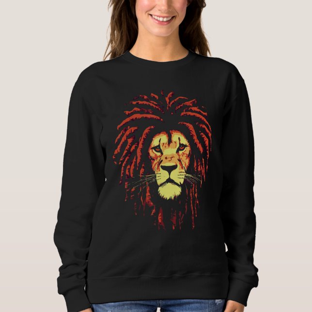 African Male Lion  Dreadlock Rasta Hair Safari Cul Sweatshirt (Front)