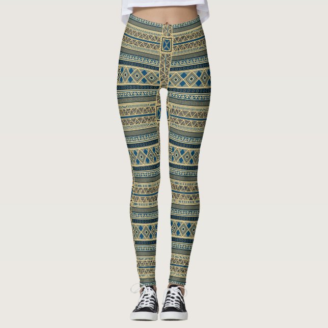 African Mali Pattern Leggings (Front)