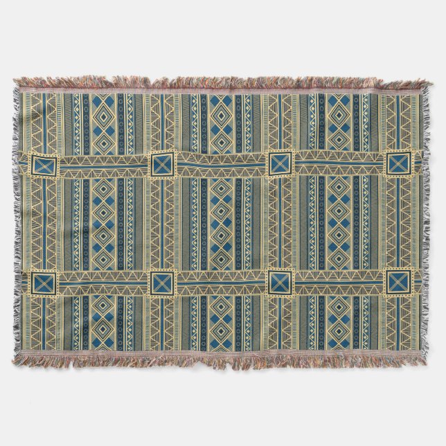 African Mali Pattern Throw Blanket VI (Front)