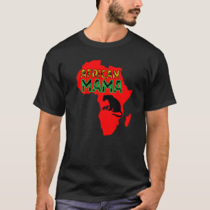 African Mama Lioness Red T-Shirt