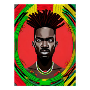 African Man Black King Melanin Bruh Brother Poster