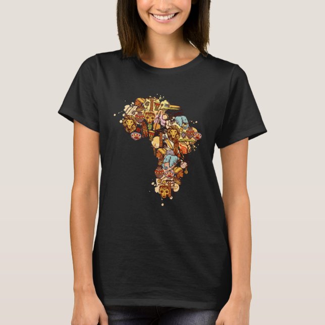 African Map American Beautiful Black History BLM T-Shirt (Front)