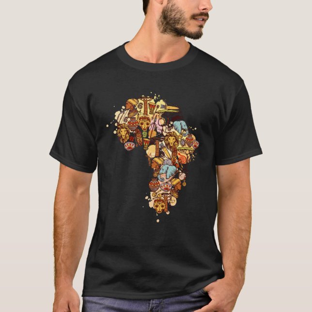 African Map American Beautiful Black History BLM T-Shirt (Front)