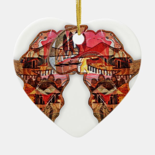 African Map: Celebrate the Season with Culture Ceramic Ornament (Front)