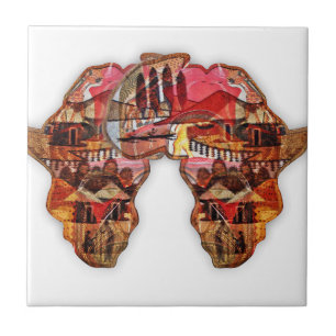 African Map: Celebrate the Season with Culture Ceramic Tile