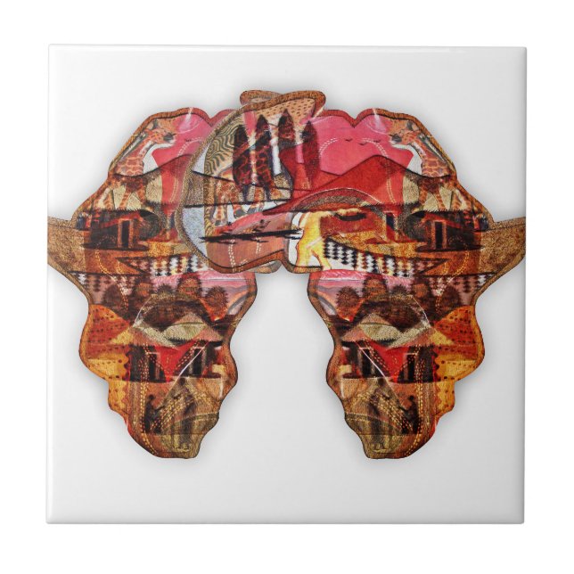 African Map: Celebrate the Season with Culture Ceramic Tile (Front)