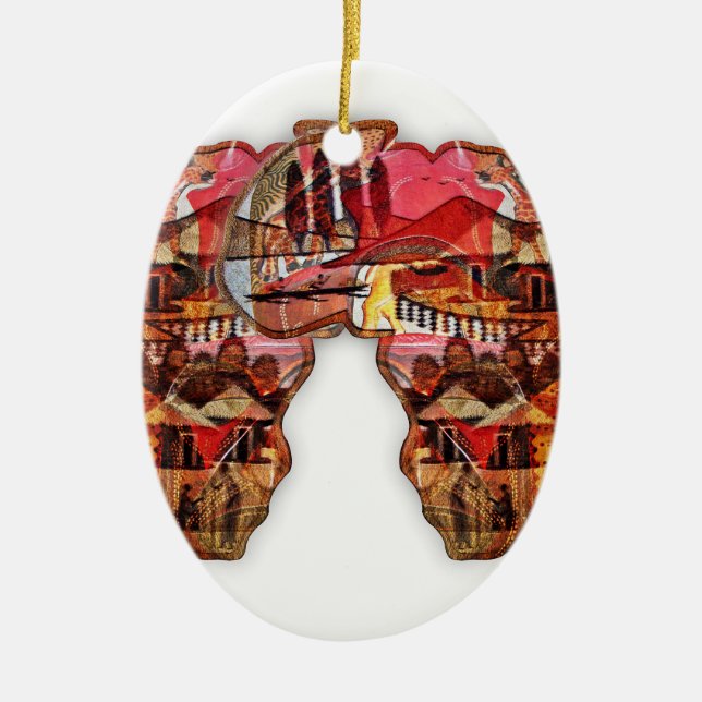 African Map: Celebrate the Season with Culture Ceramic Tree Decoration (Front)