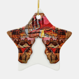 African Map: Celebrate the Season with Culture Ceramic Tree Decoration