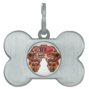 African Map: Celebrate the Season with Culture Pet Name Tag